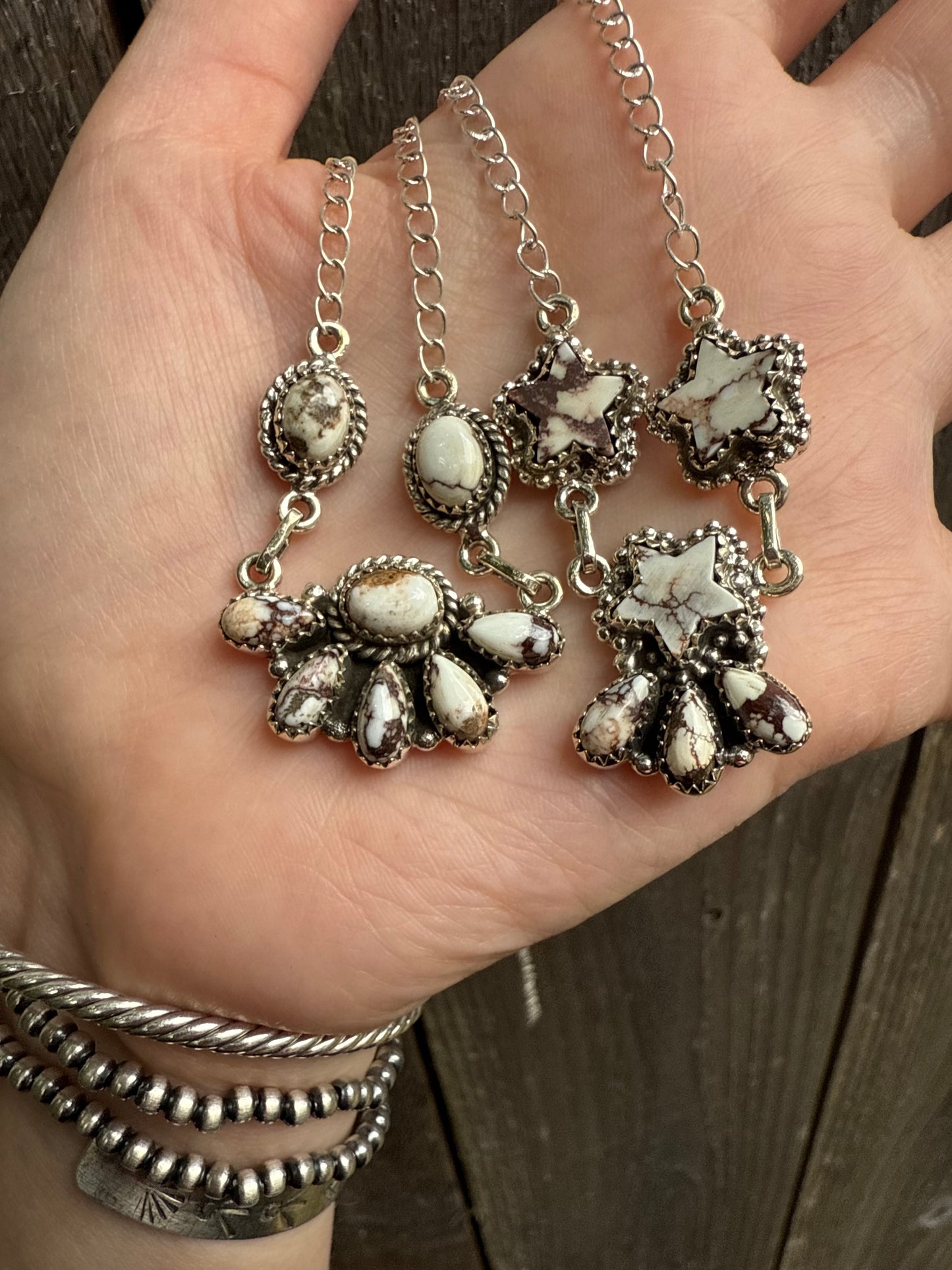 Wild Horse Flower Statement Sterling Silver Necklace