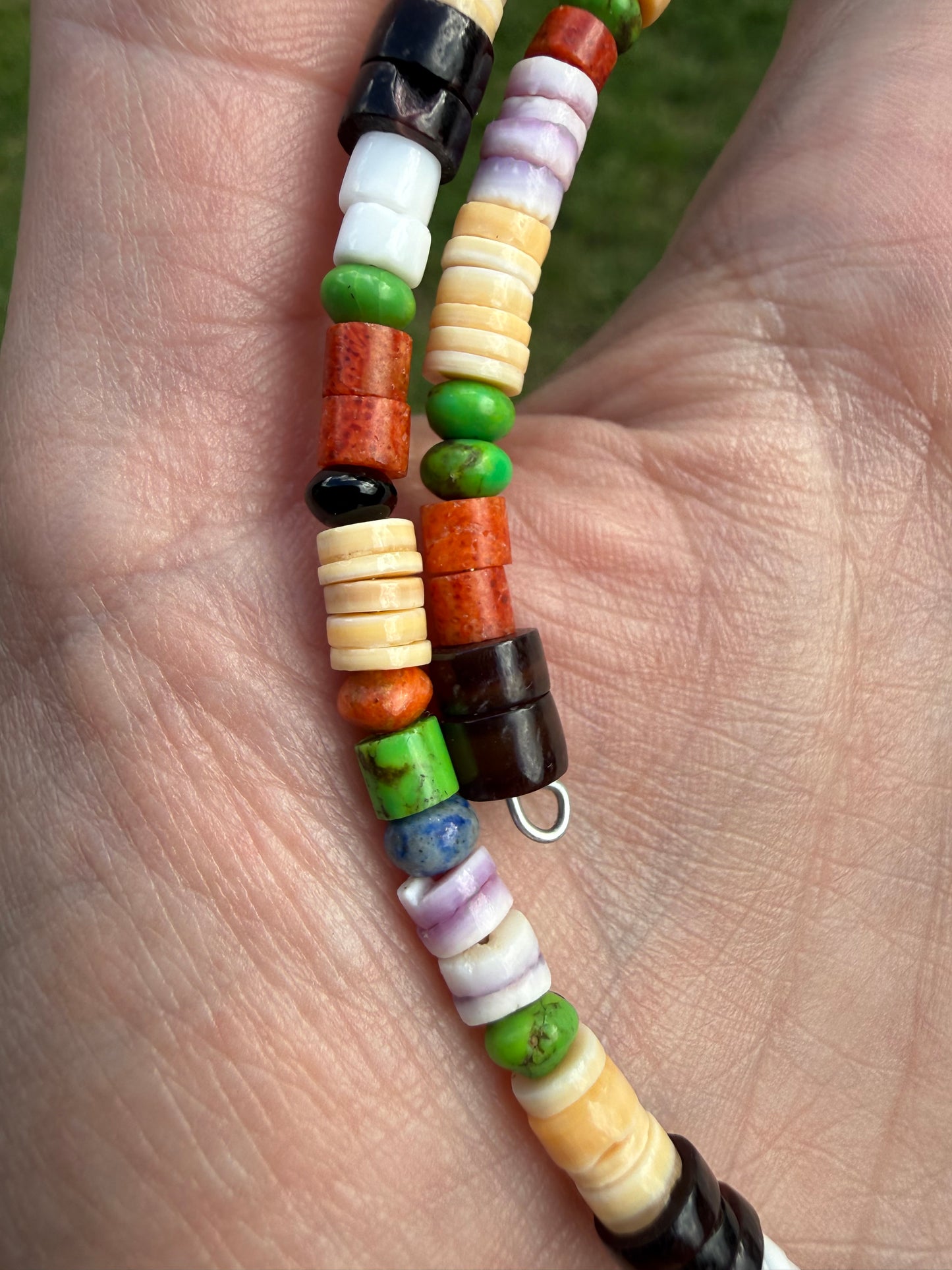 Navajo Multi Color Stone Choker Memory Wire Necklace