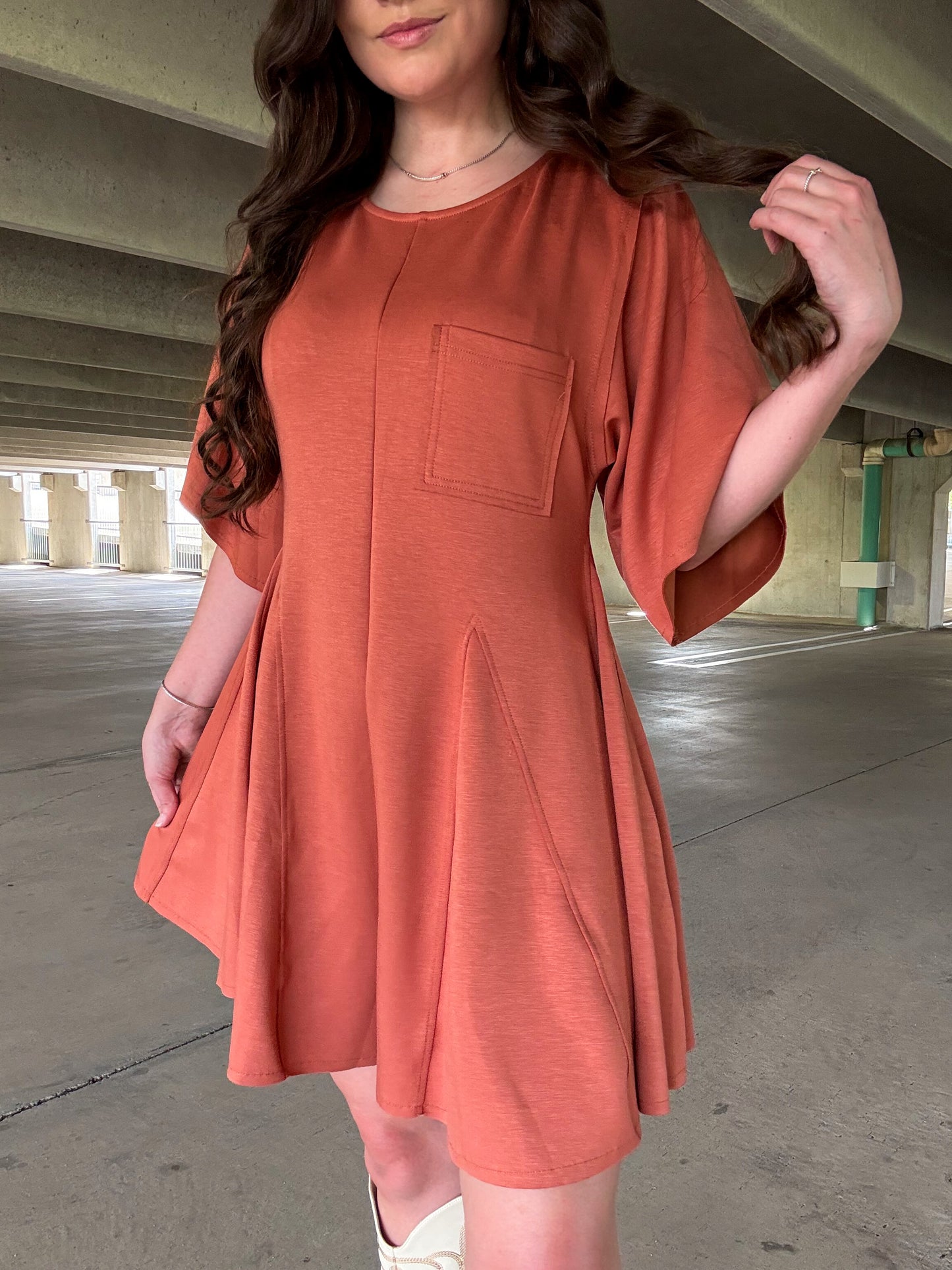 Laken Solid Draped Sleeve Ties Back Skort Romper
