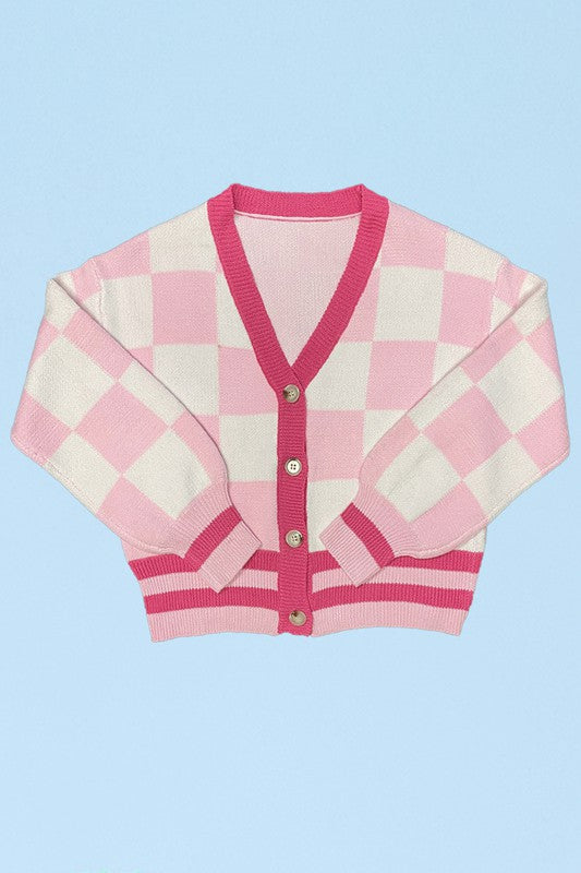 Kimber Checkered knit cardigan