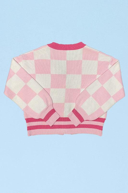 Kimber Checkered knit cardigan