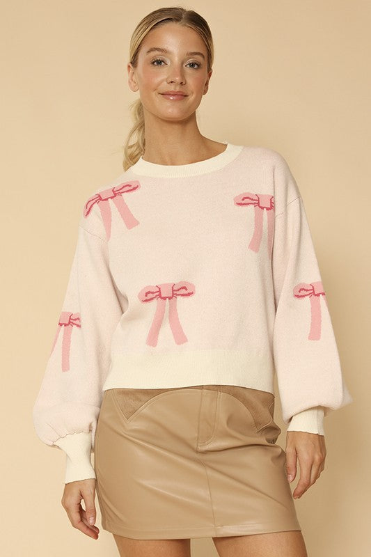 Madeline Bow knit sweater