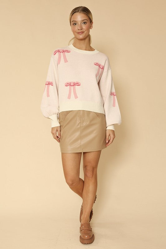 Madeline Bow knit sweater