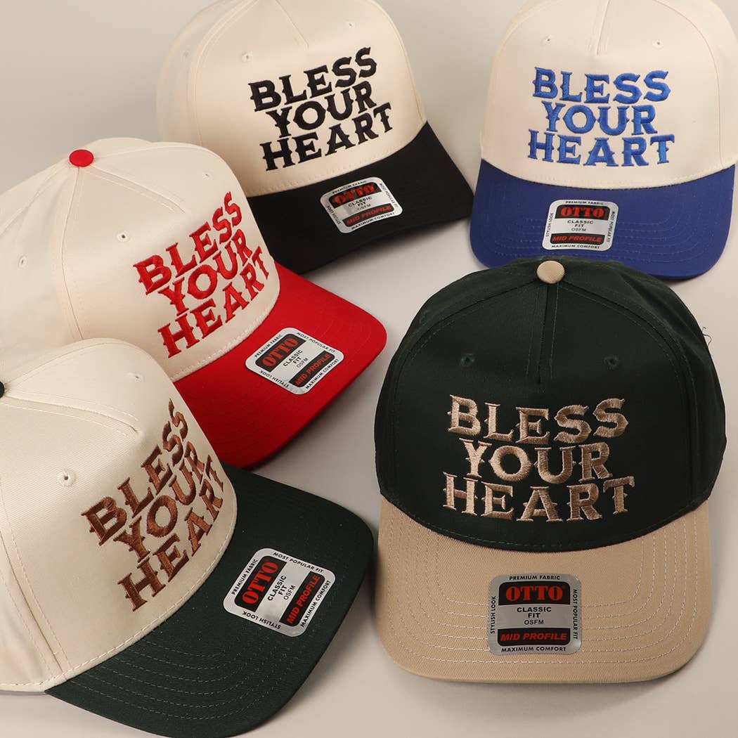 BLESS YOUR HEART Embroidery Trucker Hat