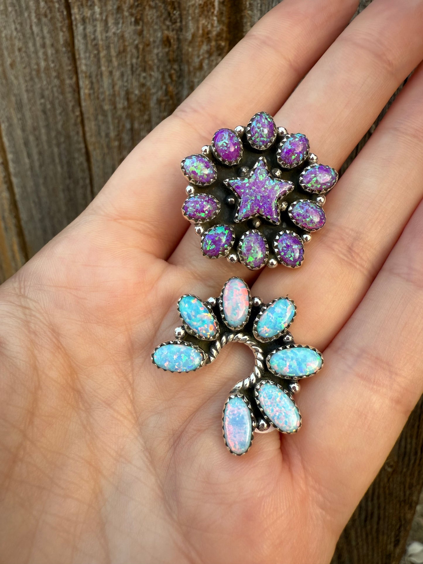 Naja Sterling Silver 925 and Fire Opal Women's Ring Adjustable