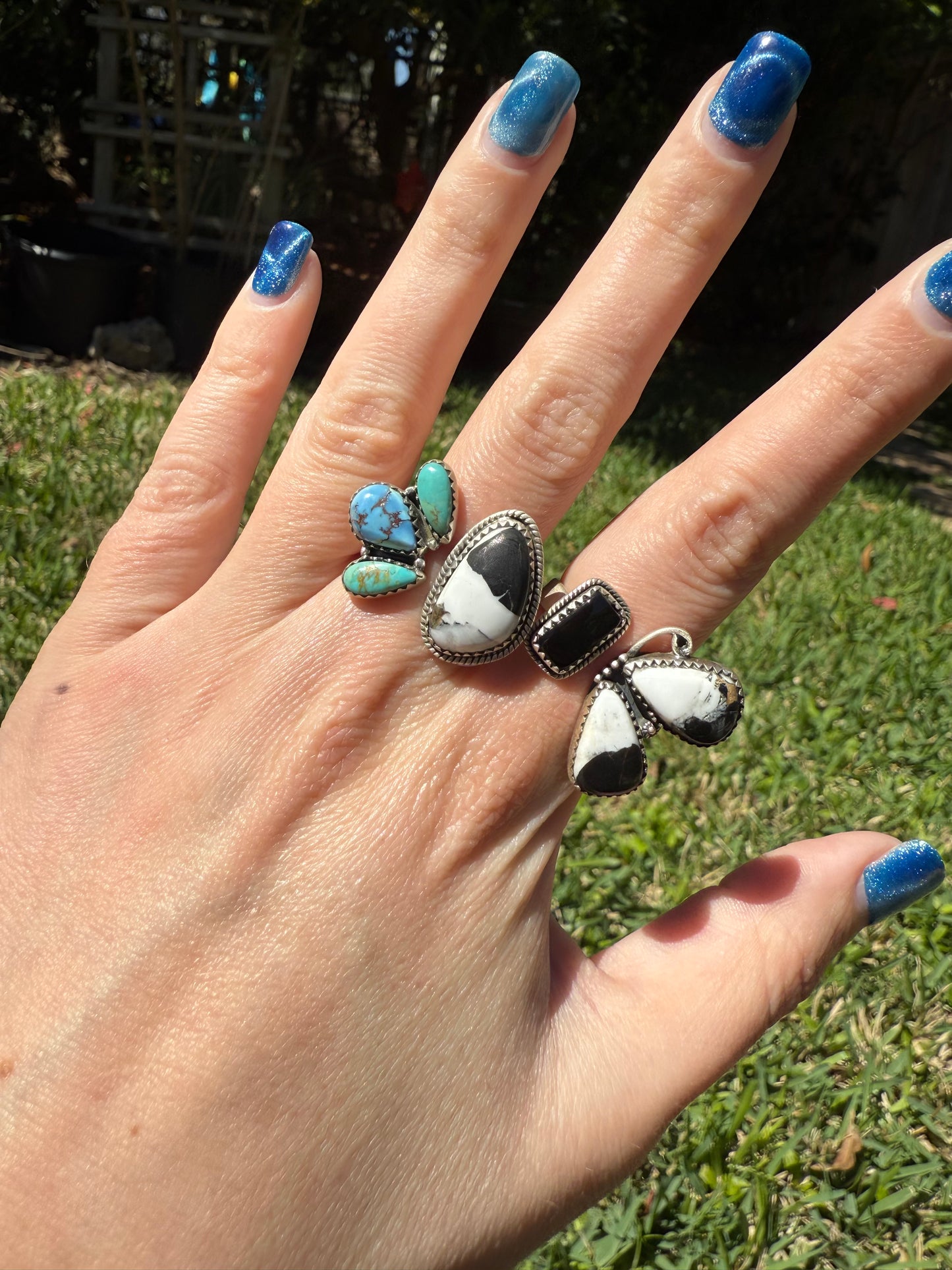 White Buffalo Floater Statement SterlingSilver Ring