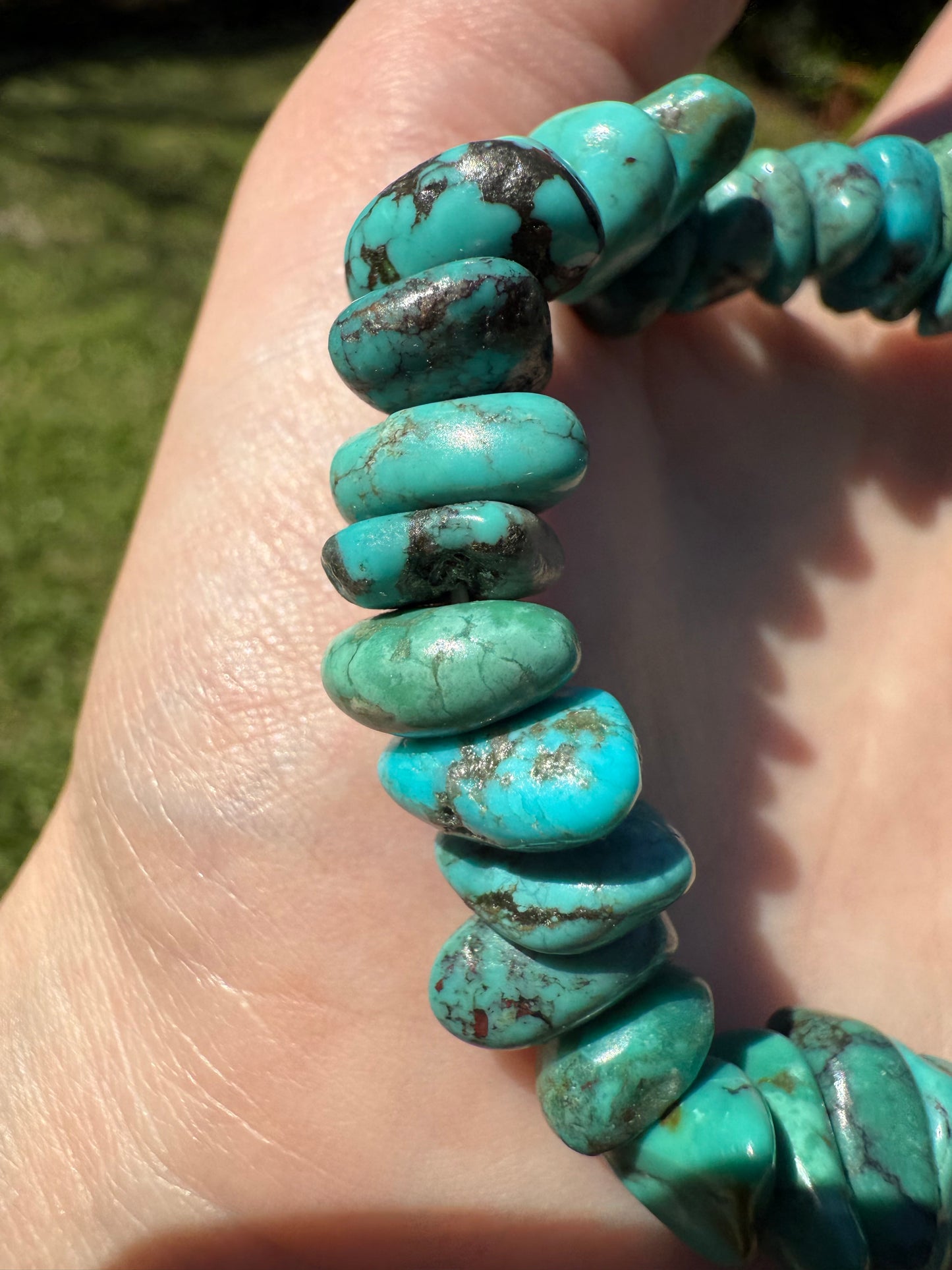 Chunky Turquoise Chip Stretch Bracelet
