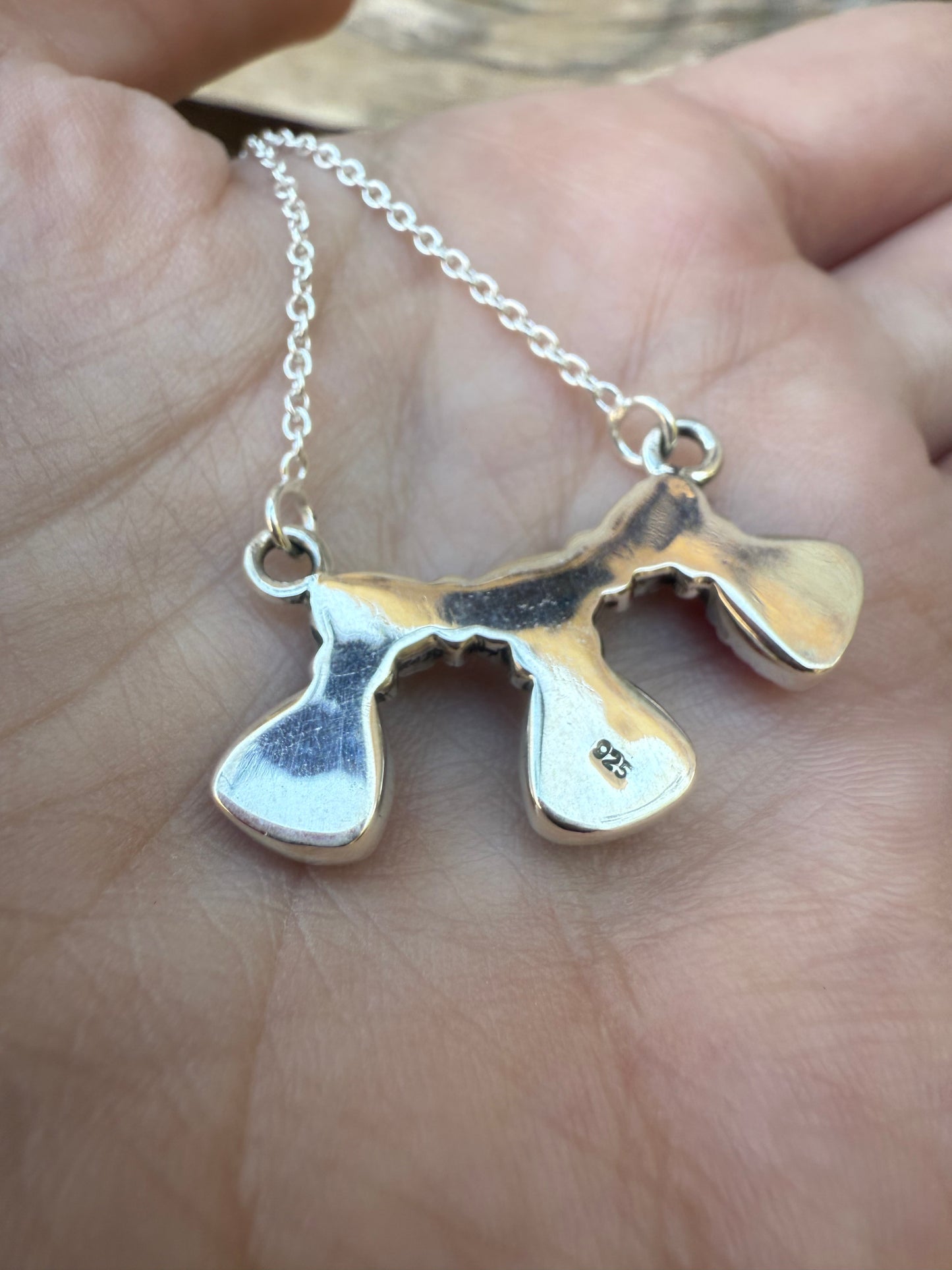 Cotton Candy Turquoise Sterling Silver Necklace