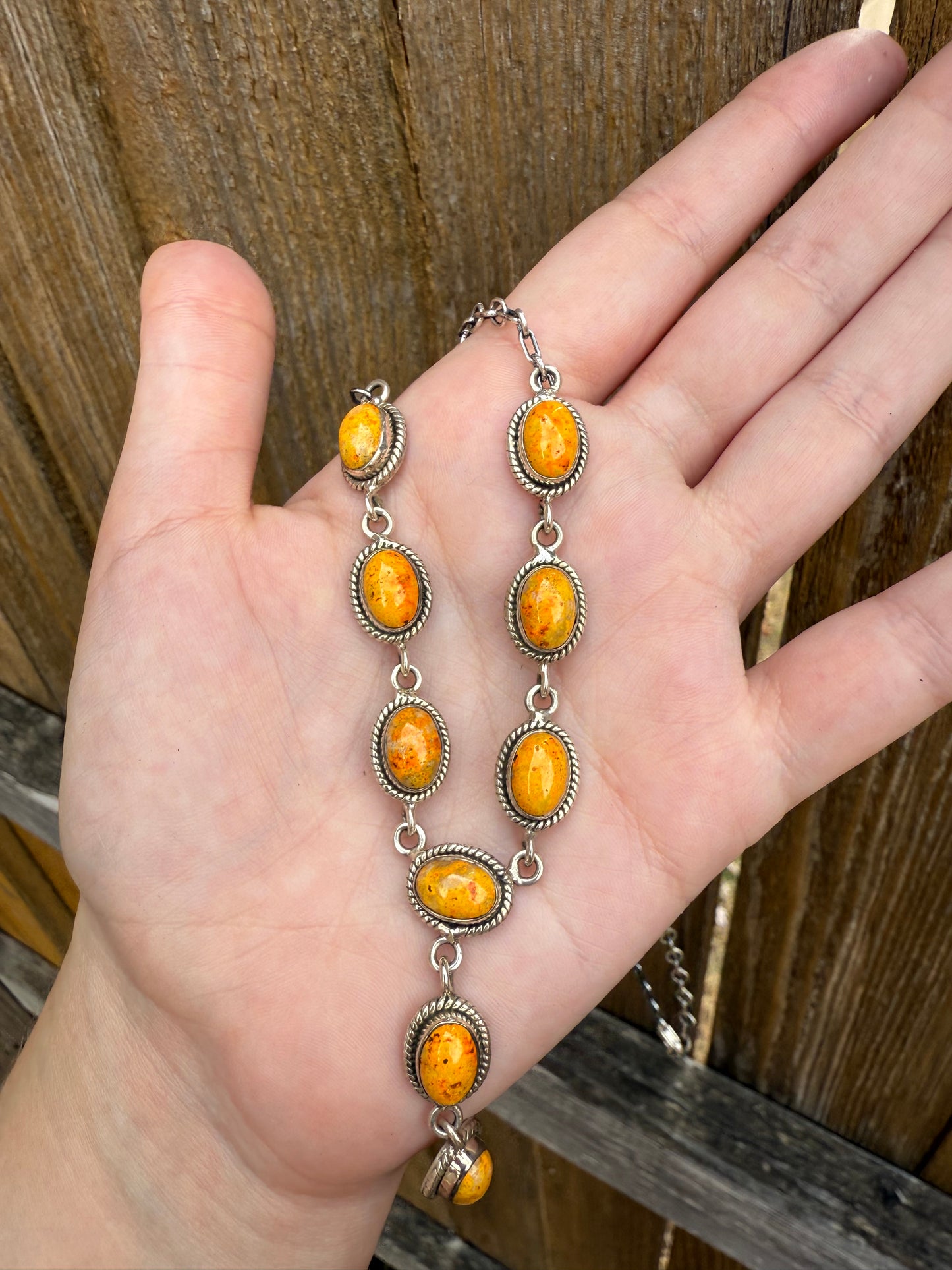 Bumblebee Jasper Elegant Lariat Sterling Silver 925 Necklace