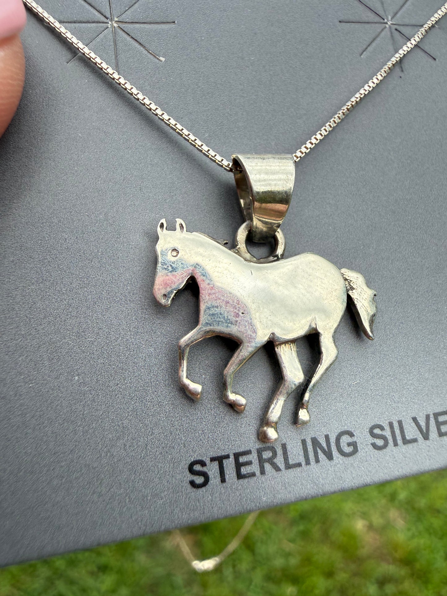 Horse Full Sterling Silver Necklace