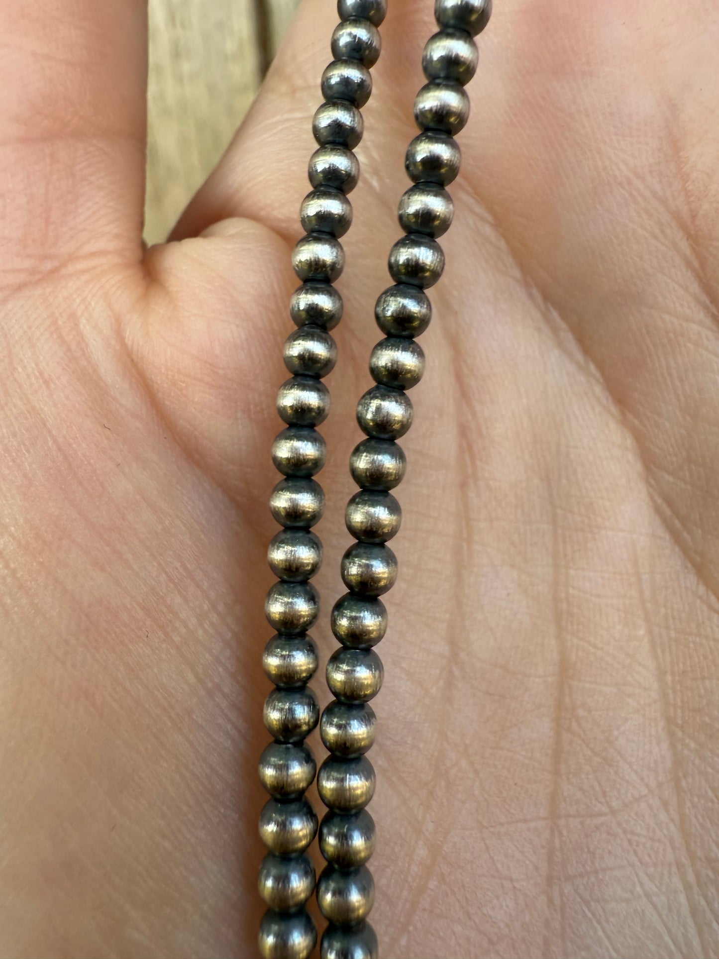 3 MM 14-16 Inch Sterling Silver Desert Pearl Necklace