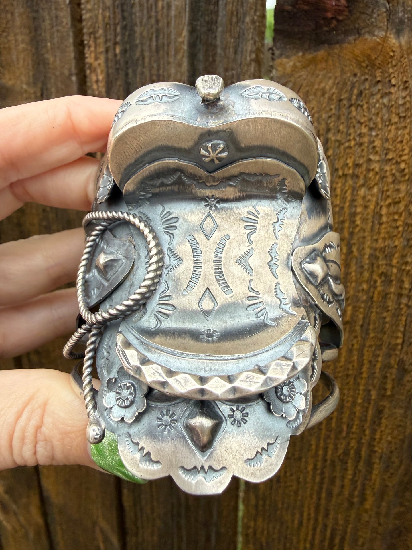 Navajo Saddle Sterling Silver Cuff By Tim Yazzie