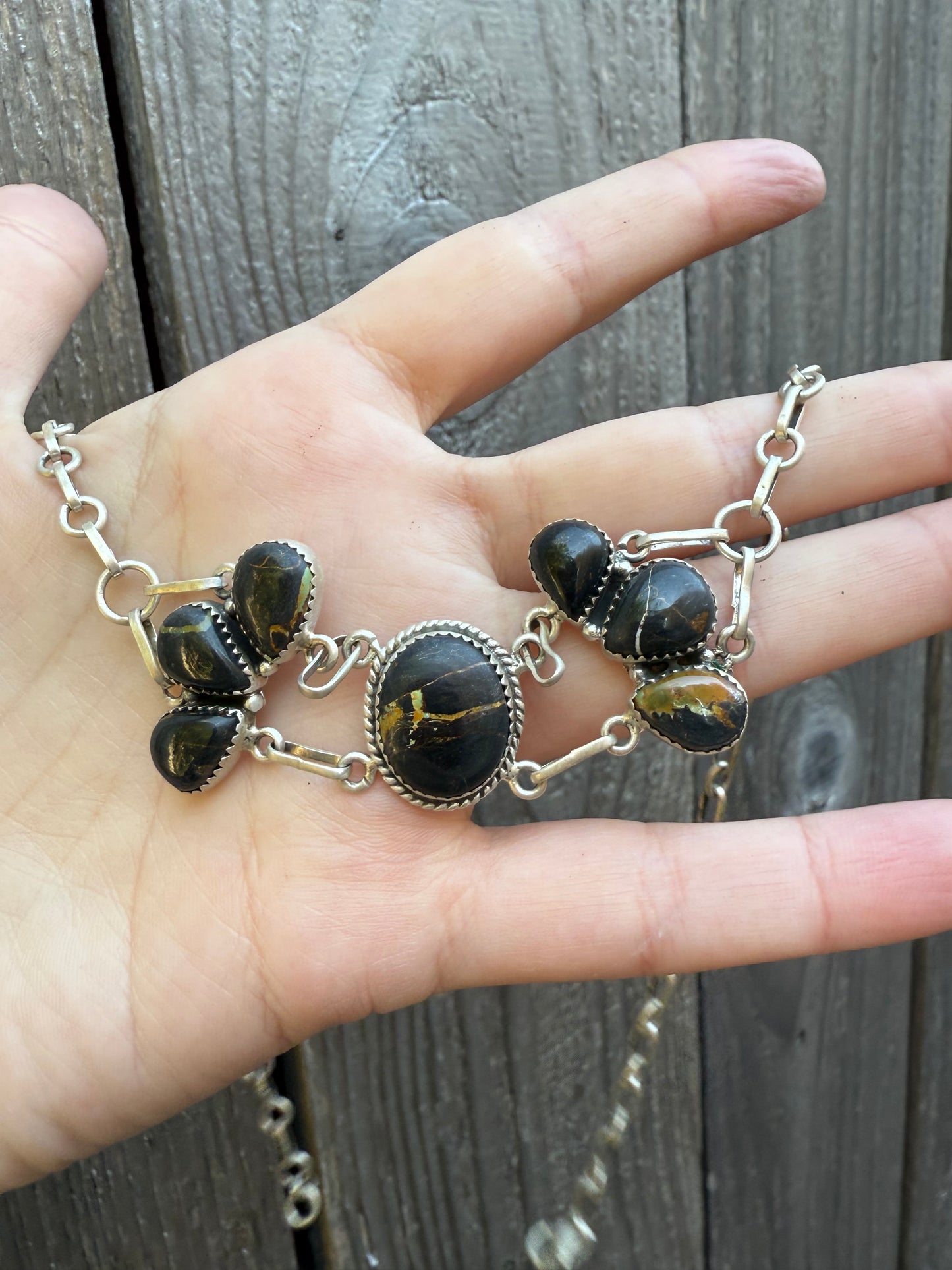 BlackJack Turquoise Chocker Sterling Silver Necklace