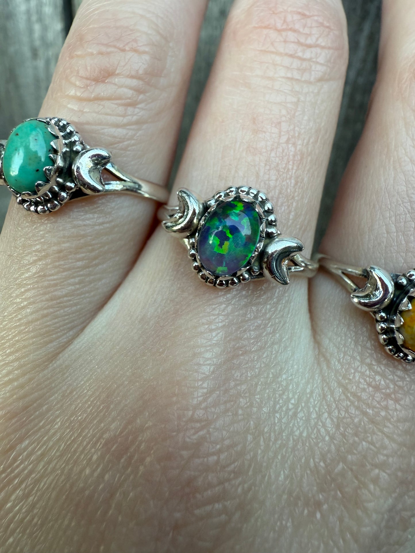 Crescent Moon Sterling Silver Ring