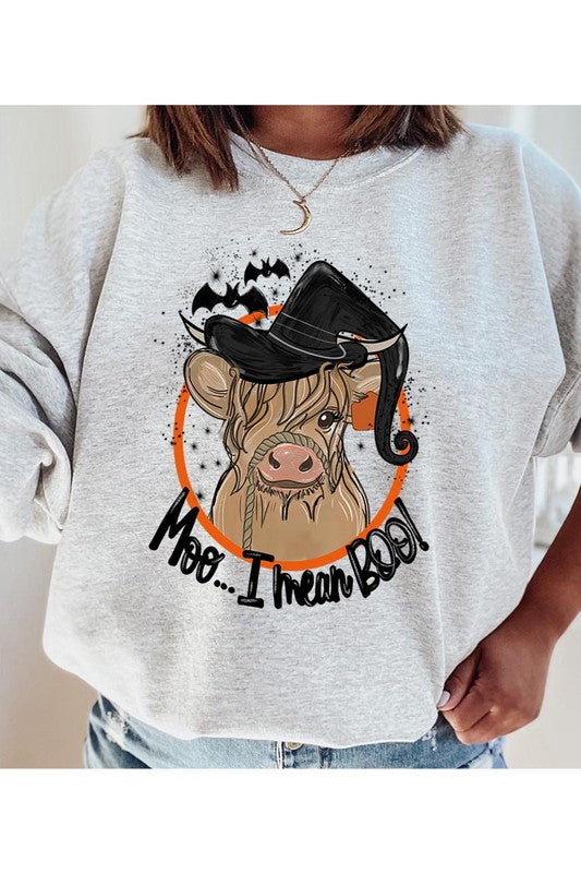 HALLOWEEN LONGHORN COW UNISEX FLEECE SWEATSHIRT