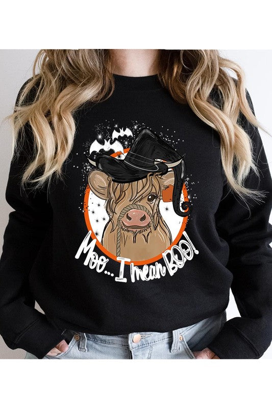 HALLOWEEN LONGHORN COW UNISEX FLEECE SWEATSHIRT