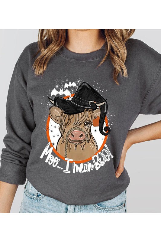 HALLOWEEN LONGHORN COW UNISEX FLEECE SWEATSHIRT