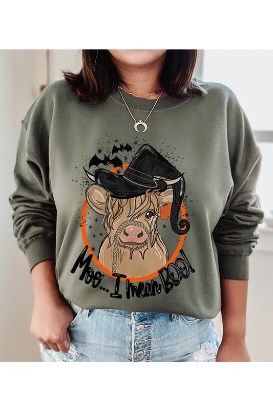 HALLOWEEN LONGHORN COW UNISEX FLEECE SWEATSHIRT