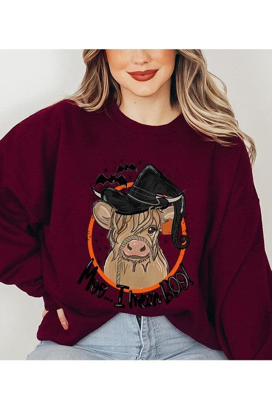 HALLOWEEN LONGHORN COW UNISEX FLEECE SWEATSHIRT