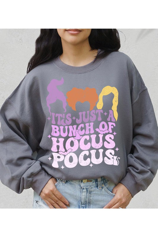 IT'S JUST A BUNCH OF HOCUS POCUS UNISEX FLEECE SWEATSHIRT