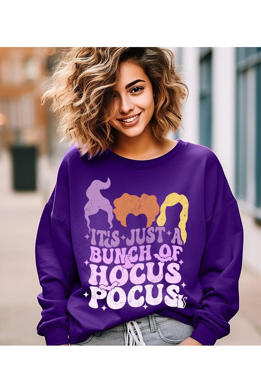 IT'S JUST A BUNCH OF HOCUS POCUS UNISEX FLEECE SWEATSHIRT