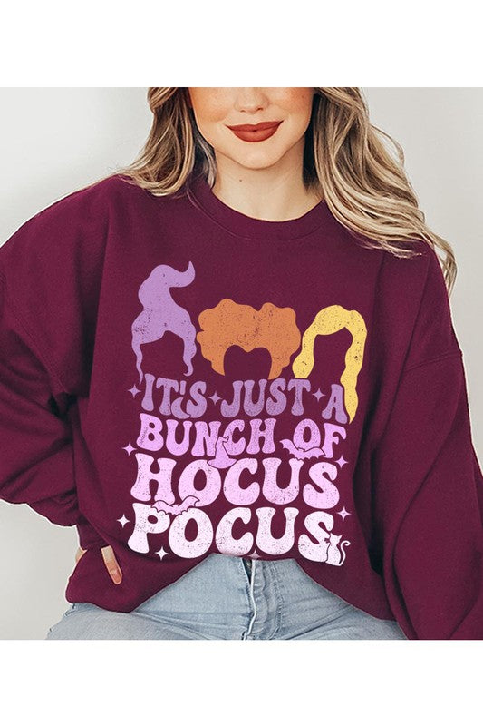 IT'S JUST A BUNCH OF HOCUS POCUS UNISEX FLEECE SWEATSHIRT