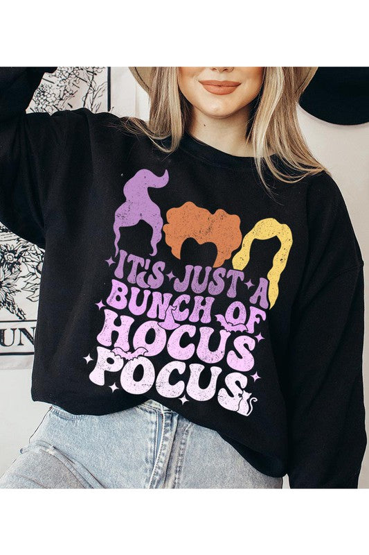 IT'S JUST A BUNCH OF HOCUS POCUS UNISEX FLEECE SWEATSHIRT