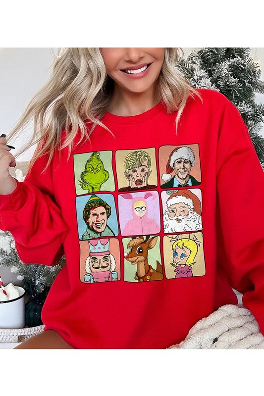 CHRISTMAS MOVIE CHARACTERS UNISEX FLEECE SWEATSHIRT