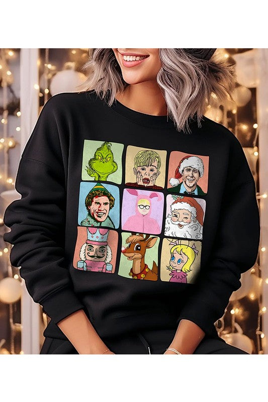 CHRISTMAS MOVIE CHARACTERS UNISEX FLEECE SWEATSHIRT