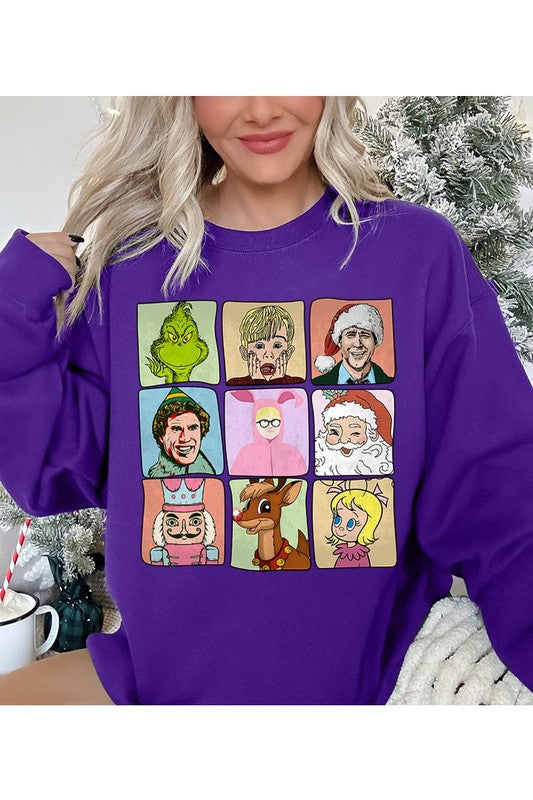 CHRISTMAS MOVIE CHARACTERS UNISEX FLEECE SWEATSHIRT