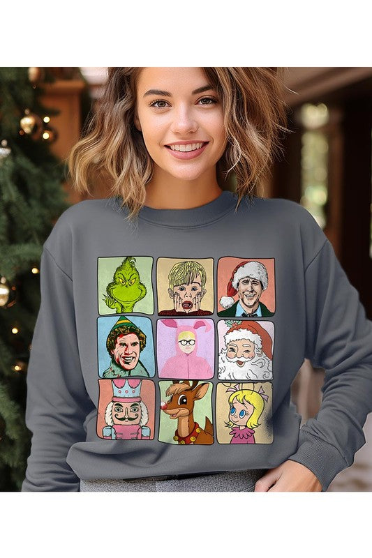 CHRISTMAS MOVIE CHARACTERS UNISEX FLEECE SWEATSHIRT