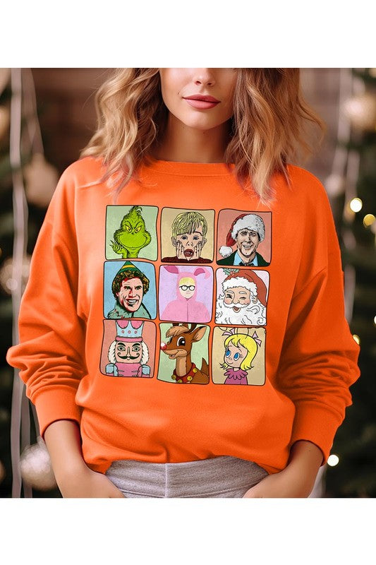 CHRISTMAS MOVIE CHARACTERS UNISEX FLEECE SWEATSHIRT