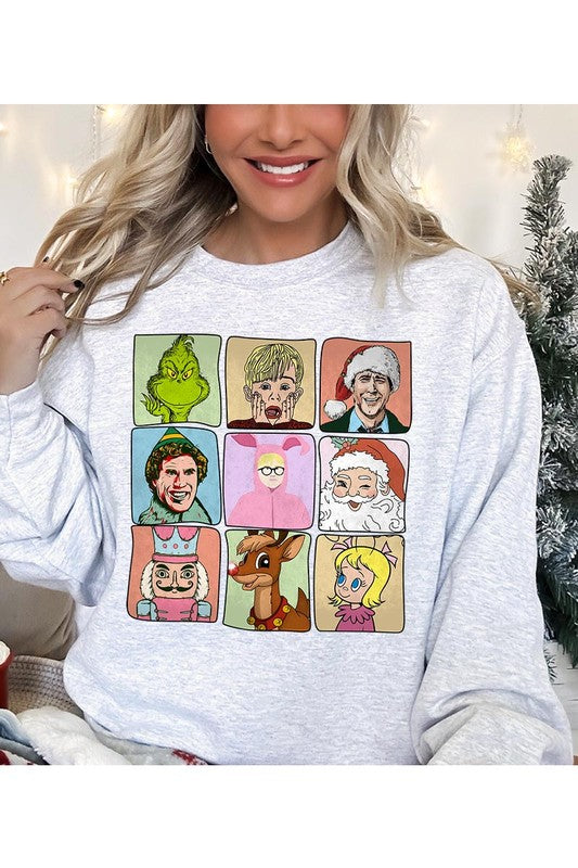 CHRISTMAS MOVIE CHARACTERS UNISEX FLEECE SWEATSHIRT