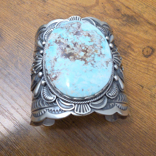 Navajo Dry Creek Statement Sterling Silver Handmade Cuff By Sheila Tso