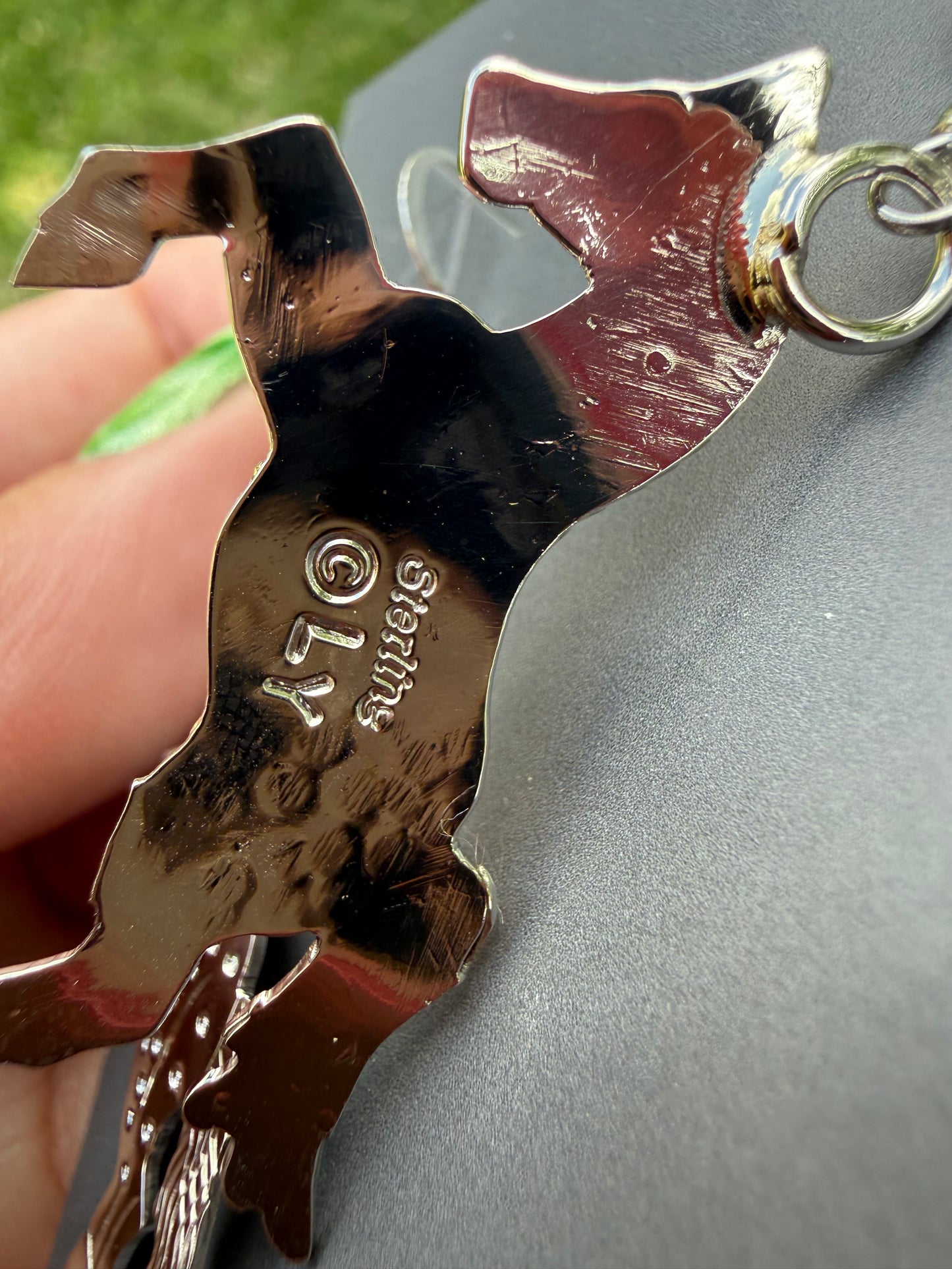 Navajo Black Onyx Horse Sterling Silver Earrings by Louise Yazzie