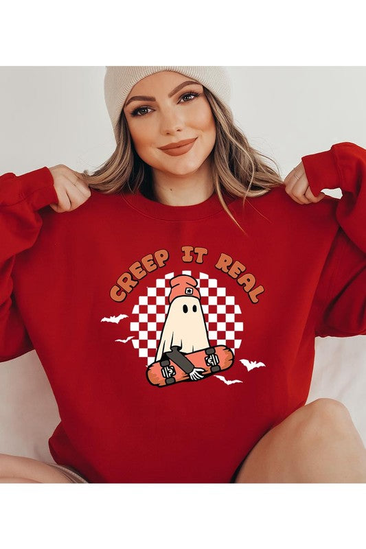 CREEP IT REAL, UNISEX FLEECE SWEATSHIRT