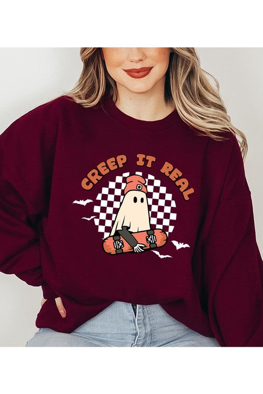 CREEP IT REAL, UNISEX FLEECE SWEATSHIRT