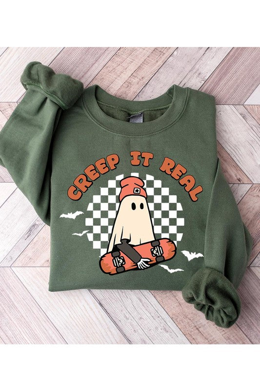 CREEP IT REAL, UNISEX FLEECE SWEATSHIRT