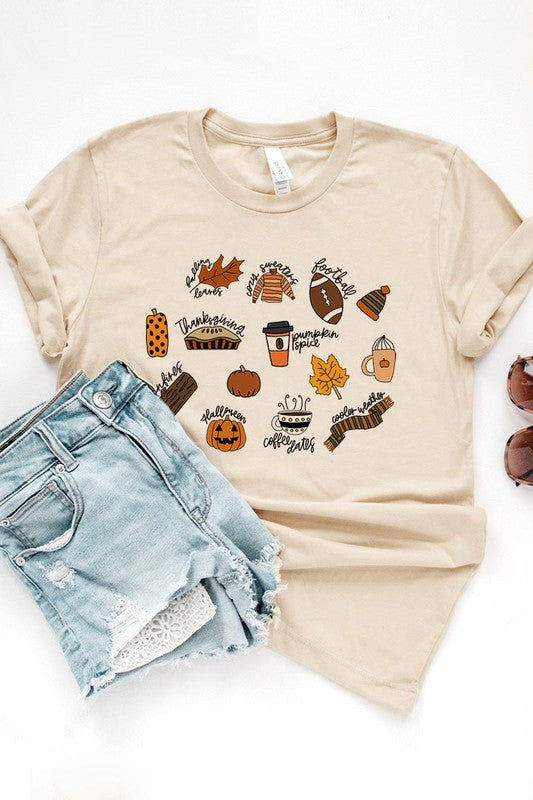 FALL DOODLE UNISEX SHORT SLEEVE