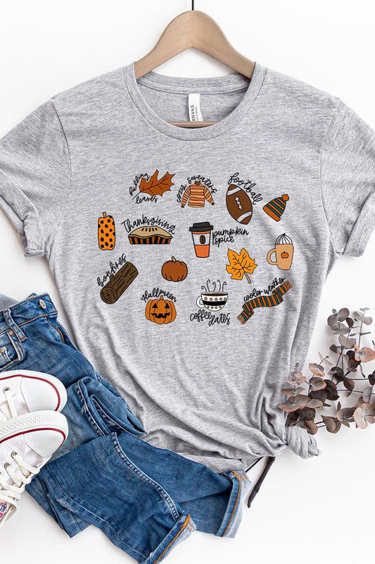 FALL DOODLE UNISEX SHORT SLEEVE