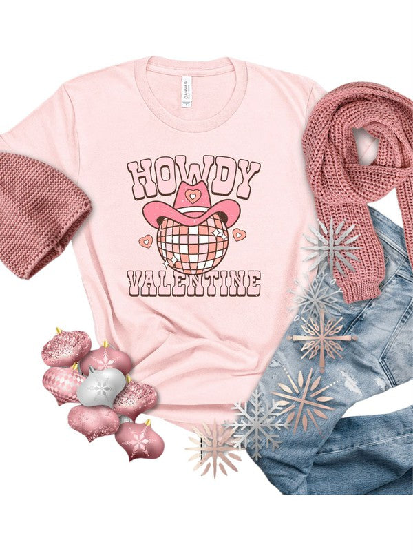 Howdy Valentine Disco Ball Graphic Tee