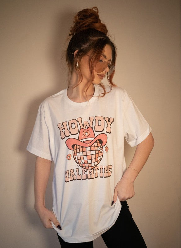 Howdy Valentine Disco Ball Graphic Tee