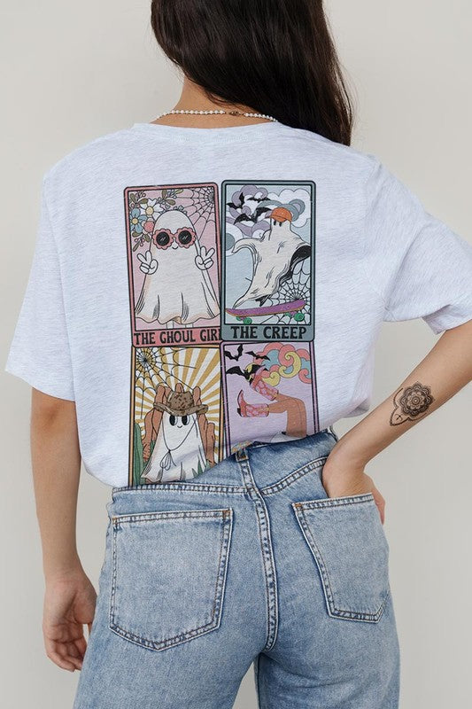 HALLOWEEN GHOSTS TAROT CARDS UNISEX SHORT SLEEVE