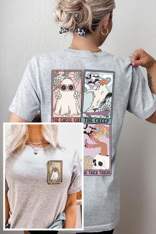 HALLOWEEN GHOSTS TAROT CARDS UNISEX SHORT SLEEVE