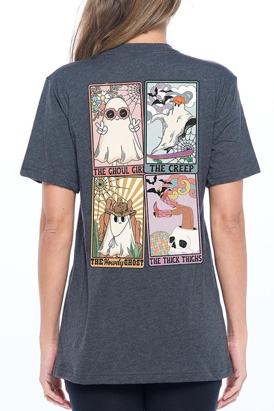 HALLOWEEN GHOSTS TAROT CARDS UNISEX SHORT SLEEVE