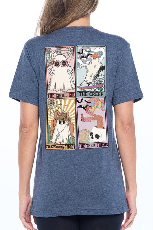 HALLOWEEN GHOSTS TAROT CARDS UNISEX SHORT SLEEVE