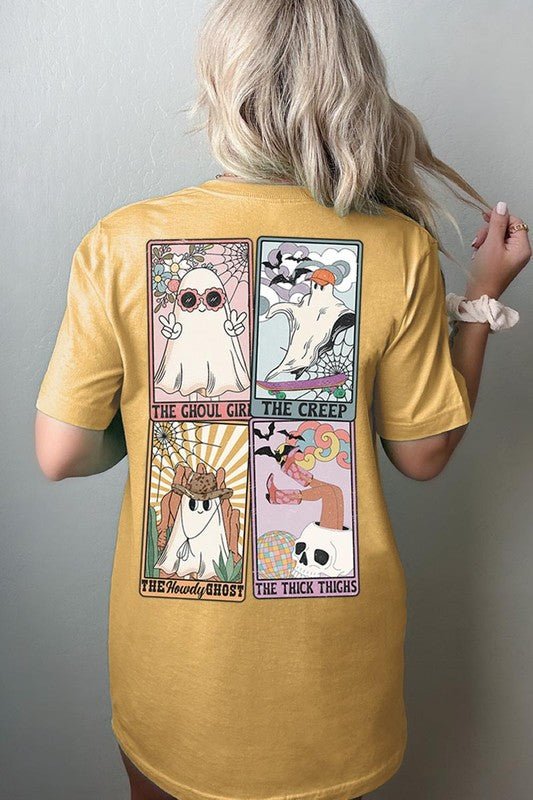 HALLOWEEN GHOSTS TAROT CARDS UNISEX SHORT SLEEVE