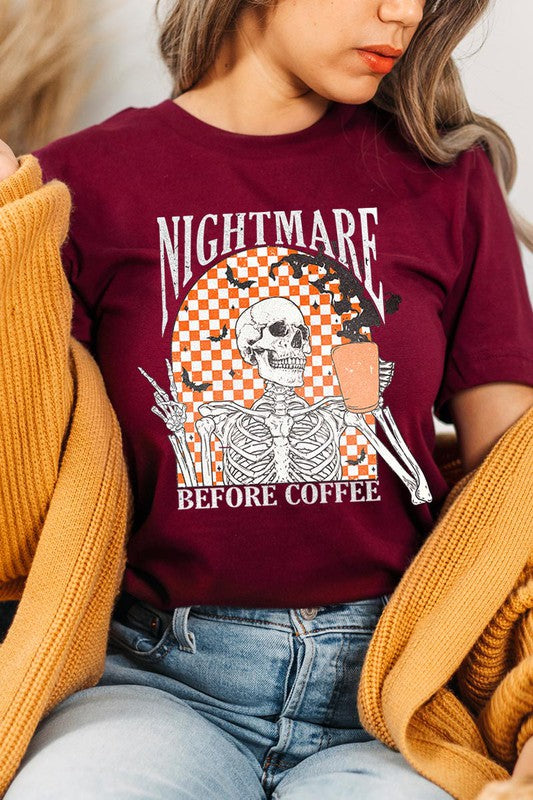 NIGHTMARE BEFORE COFFEE, UNISEX SHORT SLEEVE