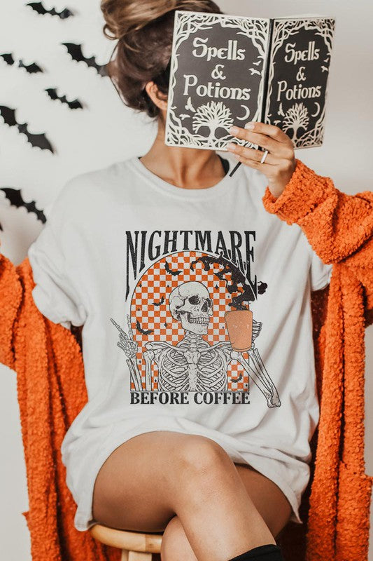 NIGHTMARE BEFORE COFFEE, UNISEX SHORT SLEEVE