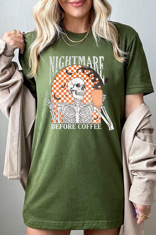 NIGHTMARE BEFORE COFFEE, UNISEX SHORT SLEEVE